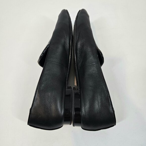 Donald Pliner Black Patent & Smooth Halia Loafers Square Toe Women's Size US 8 - Picture 4 of 10